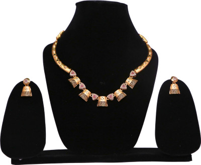 Lakhdatar Brass Gold-plated Gold Jewellery Set(Pack of 3)