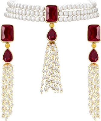 house of common Mother of Pearl Gold-plated Multicolor Jewellery Set(Pack of 1)