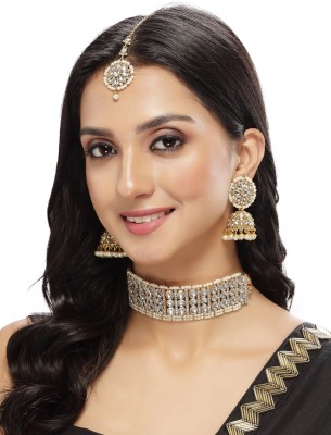 Sukkhi Alloy Gold-plated White Jewellery Set(Pack of 1)