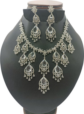 JAVERIA JEWELLRY CREATION Metal White Jewellery Set(Pack of 1)