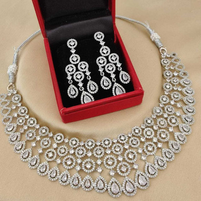 Paaru Brass Brass White Jewellery Set(Pack of 1)