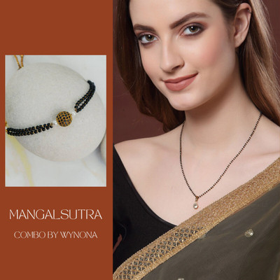Temora Brass Gold-plated Gold, Black Jewellery Set(Pack of 2)