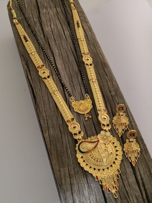 EvoraJewel Brass Gold-plated Gold Jewellery Set(Pack of 1)