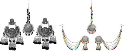 JMBW INTERNATIONAL Alloy Black, Silver, Multicolor Jewellery Set(Pack of 2)