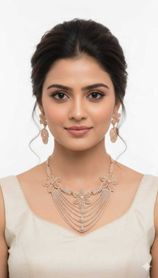 Vikas Enterprises Alloy Gold-plated Rose Gold Jewellery Set(Pack of 1)