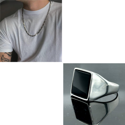 mattrachaya Alloy Sterling Silver Silver, Black Jewellery Set(Pack of 2)