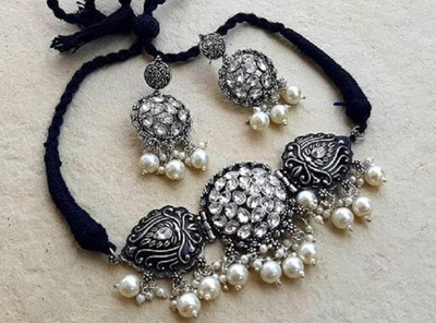 Samridhi DC Zinc Silver Jewellery Set(Pack of 1)