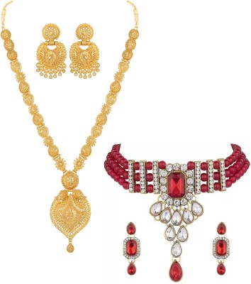 ASMITTA Jewellery Alloy Gold-plated Gold, Pink, White Jewellery Set(Pack of 2)