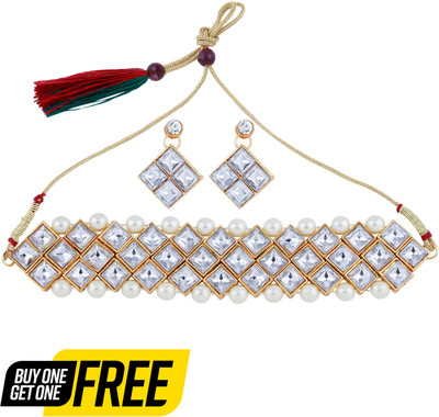 NM CREATION Alloy Silver Jewellery Set(Pack of 1)