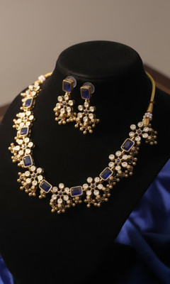 Aayra Brass, Copper Gold-plated, Copper Gold, Blue Jewellery Set(Pack of 1)