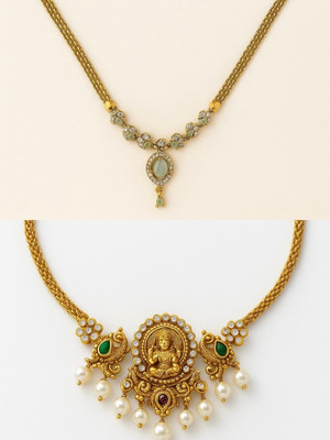 Harsha traders Copper Gold-plated Gold Jewellery Set(Pack of 2)