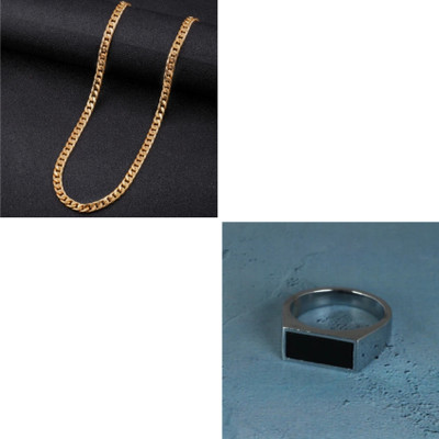 MAATRCHAAYA Stainless Steel Gold-plated, Sterling Silver Gold, Silver Jewellery Set(Pack of 2)
