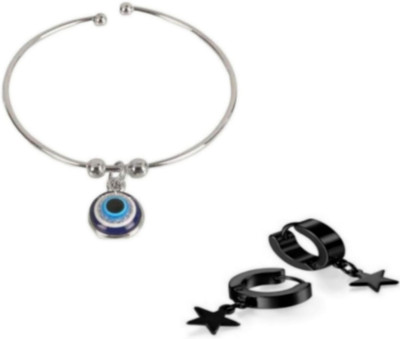 house of common Alloy Silver, Sterling Silver, Titanium Silver, Black Jewellery Set(Pack of 2)