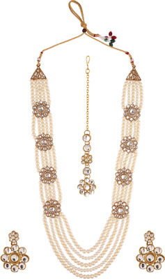 house of common Alloy Gold-plated White Jewellery Set(Pack of 3)