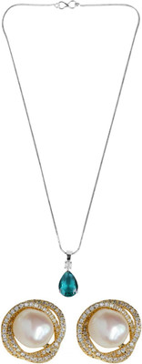 Gauri Fashions Stone Blue, Gold Jewellery Set(Pack of 1)