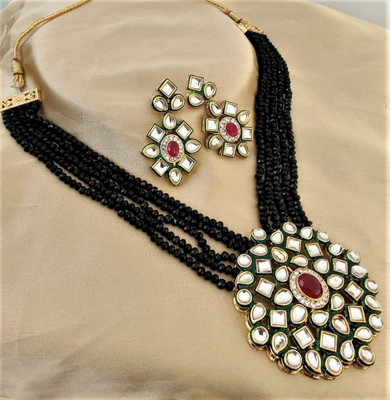 house of common Brass Silver Black Jewellery Set(Pack of 1)