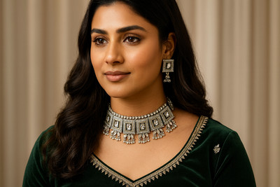 NAZURA Alloy Silver Silver Jewellery Set(Pack of 1)