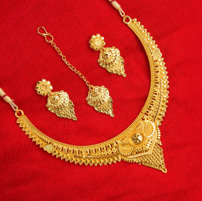 LILY JEWELLERY Alloy Gold-plated Gold Jewellery Set(Pack of 1)