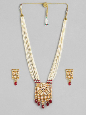 ANOUK Brass Gold-plated Maroon Jewellery Set(Pack of 3)