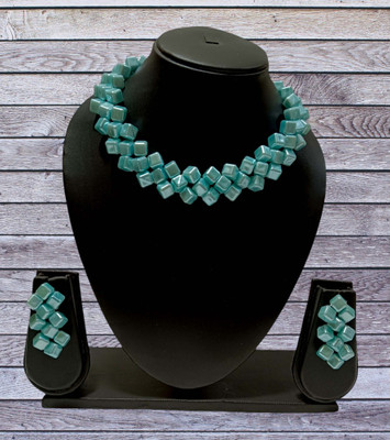 UTTARAI Alloy Gold-plated Blue Jewellery Set(Pack of 1)