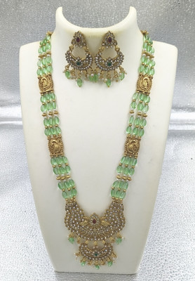 Joyful Alloy Gold-plated Beige Jewellery Set(Pack of 1)