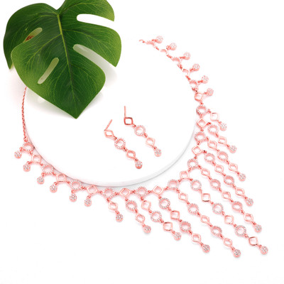 GIVA Sterling Silver Rhodium Rose Gold Jewellery Set(Pack of 1)