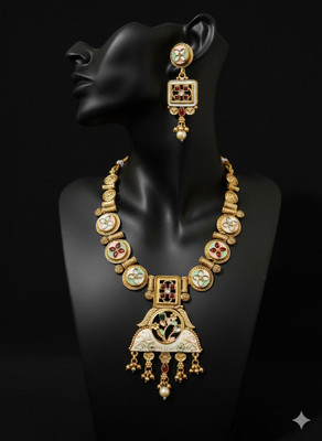 Vastrazo Trends Alloy Gold-plated Gold Jewellery Set(Pack of 1)