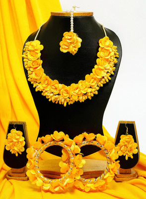 house of common Fabric Yellow Jewellery Set(Pack of 1)