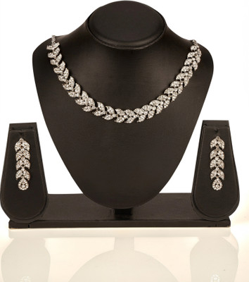 Rhymee Alloy Rhodium White Jewellery Set(Pack of 1)