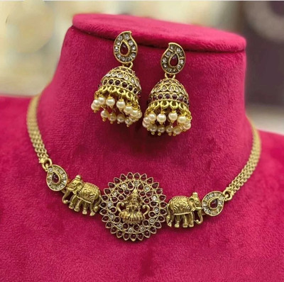 Shilpa Creation Alloy Red, Gold Jewellery Set(Pack of 2)