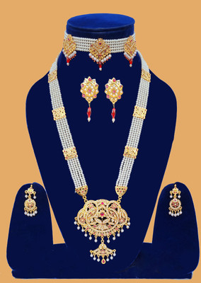 Rhosyn Brass, Mother of Pearl, Alloy Gold-plated Gold Jewellery Set(Pack of 2)