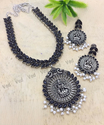 PBM CREATIONS Oxidised Silver Black Jewellery Set(Pack of 2)