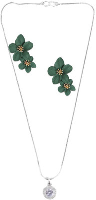 SKG Fashions Stone White, Green Jewellery Set(Pack of 1)