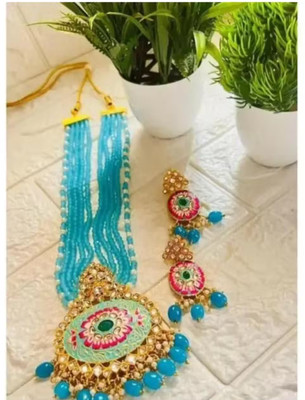 SHYAM Alloy Gold-plated Blue Jewellery Set(Pack of 1)