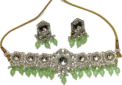 Zarmar fashion Alloy Gold-plated Green, Gold Jewellery Set(Pack of 1)