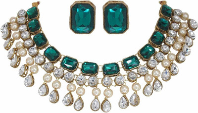 CATALYST Crystal Gold-plated Green, White Jewellery Set(Pack of 1)