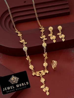 Jewel WORLD Copper Gold-plated Green, Gold, Ruby Red Jewellery Set(Pack of 1)