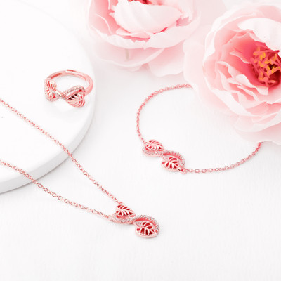 GIVA Sterling Silver Rhodium Rose Gold Jewellery Set(Pack of 1)