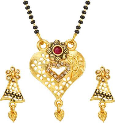 LUXOR Alloy Gold-plated Red, Gold Jewellery Set(Pack of 1)