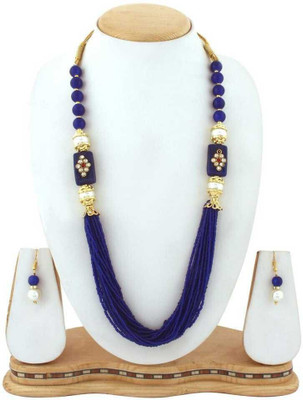 Jewar Mandi Crystal Gold-plated Multicolor Jewellery Set(Pack of 1)