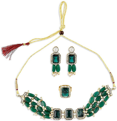 house of common Brass Copper Green, Gold Jewellery Set(Pack of 1)