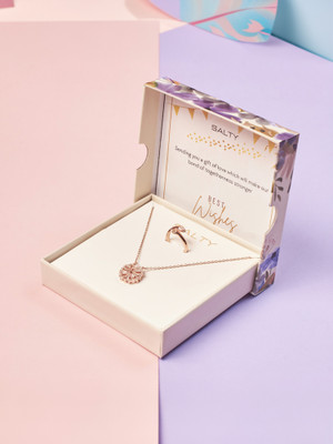 Salty Stainless Steel Rose Gold Jewellery Set(Pack of 2)