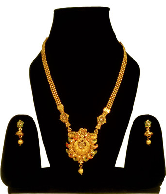 Shreyanshi Enterprises Brass, Alloy Copper, Gold-plated Gold Jewellery Set(Pack of 1)