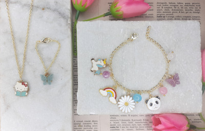 EnlightenMani Alloy Gold-plated Turquoise Jewellery Set(Pack of 3)