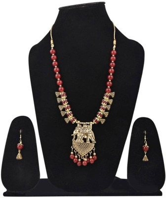 Opus Gems Alloy Red, Gold Jewellery Set(Pack of 1)