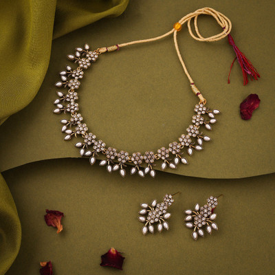 ANOUK Brass Gold-plated White Jewellery Set(Pack of 1)