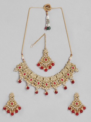 Kord Store Alloy Gold-plated Gold, Red, White Jewellery Set(Pack of 1)