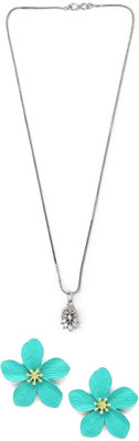 Gauri Fashions Stone Silver, Blue Jewellery Set(Pack of 1)
