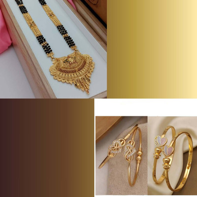 Parisal Brass Gold-plated Multicolor, Brown, Silver, Platinum Jewellery Set(Pack of 3)