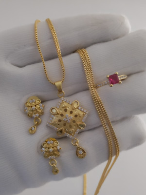 Bhagavati creation Brass Gold-plated Gold Jewellery Set(Pack of 1)